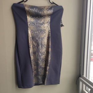 Strapless snakeskin cocktail dress